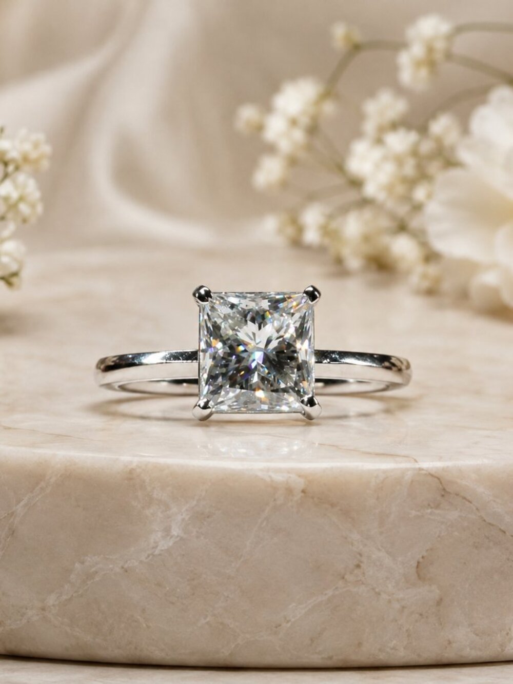 Platinum Princess Diamond Ring
